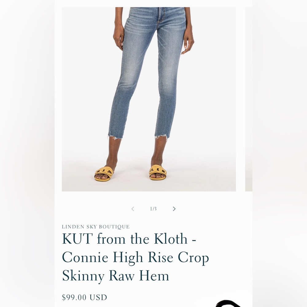 Kut from the Kloth Connie Skinny Crop Jeans.